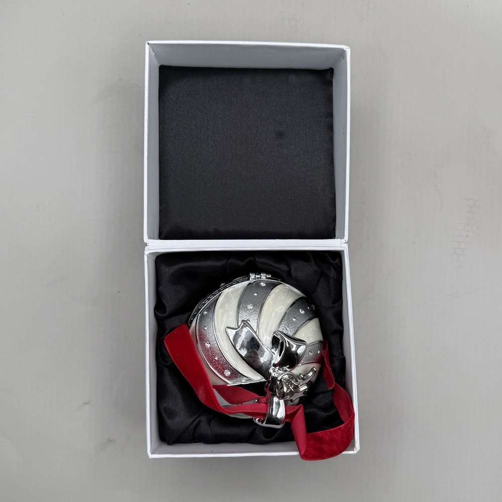 HTF PANDORA 2018 Limited Ed Silver Metal Christmas Holiday ORNAMENT charm holder
